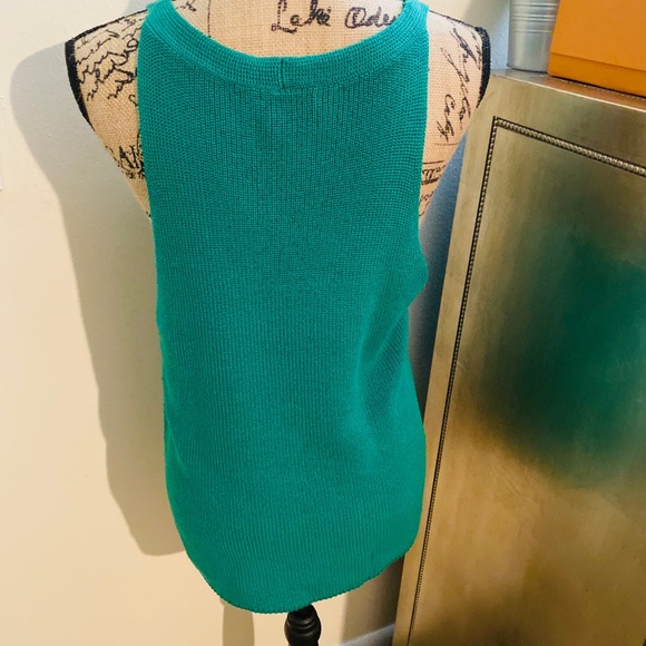 RALPH LAUREN GREEN SLEEVELESS SWEATER - Picture 3 of 3